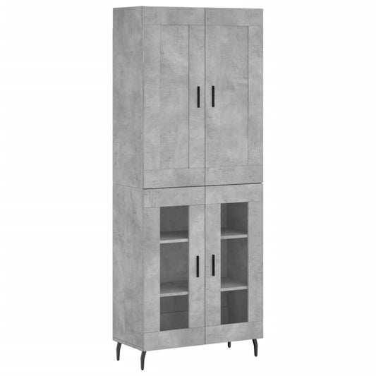 vidaXL Highboard Concrete Grey 69.5x34x180 cm Engineered Wood