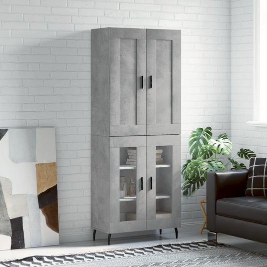 vidaXL Highboard Concrete Grey 69,5x34x180 cm Engineered Wood