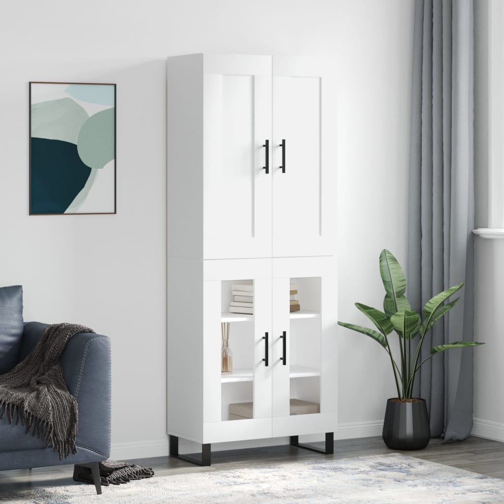 vidaXL Highboard White 69,5x34x180 cm Engineered Wood