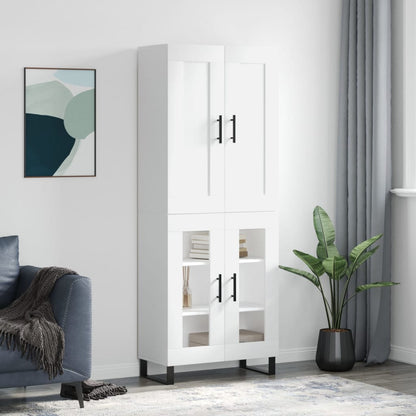 vidaXL Highboard White 69,5x34x180 cm Engineered Wood