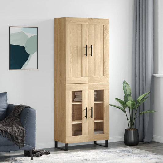 vidaXL Highboard Sonoma Oak 69,5x34x180 cm Engineered Wood