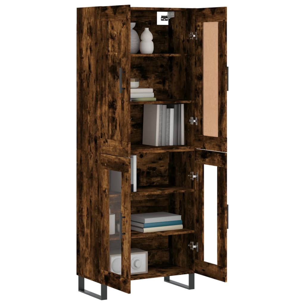 vidaXL Highboard Smoked Oak 69.5x34x180 cm Engineered Wood