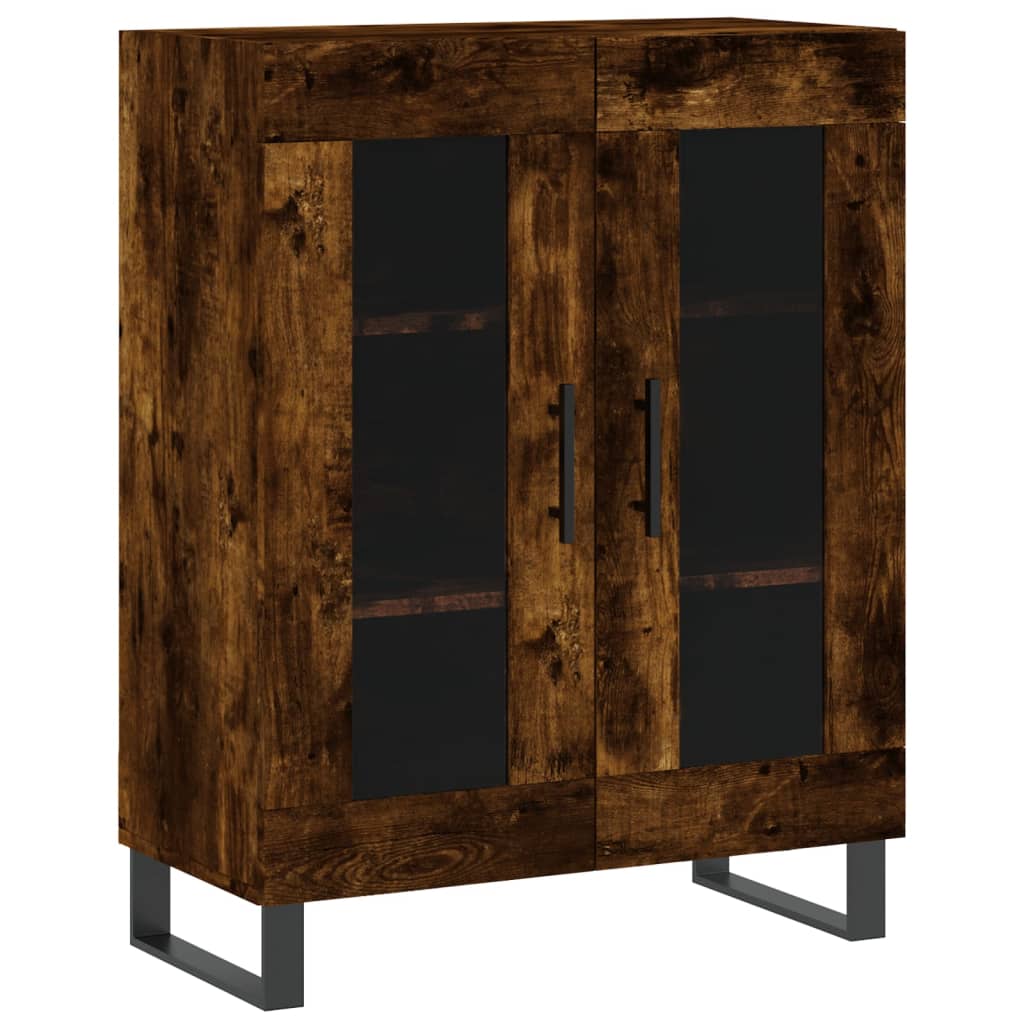 vidaXL Highboard Smoked Oak 69.5x34x180 cm Engineered Wood