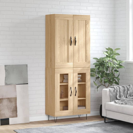 vidaXL Highboard Sonoma Oak 69,5x34x180 cm Engineered Wood