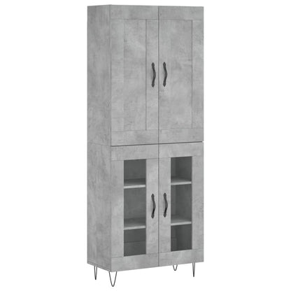 vidaXL Highboard Concrete Grey 69.5x34x180 cm Engineered Wood