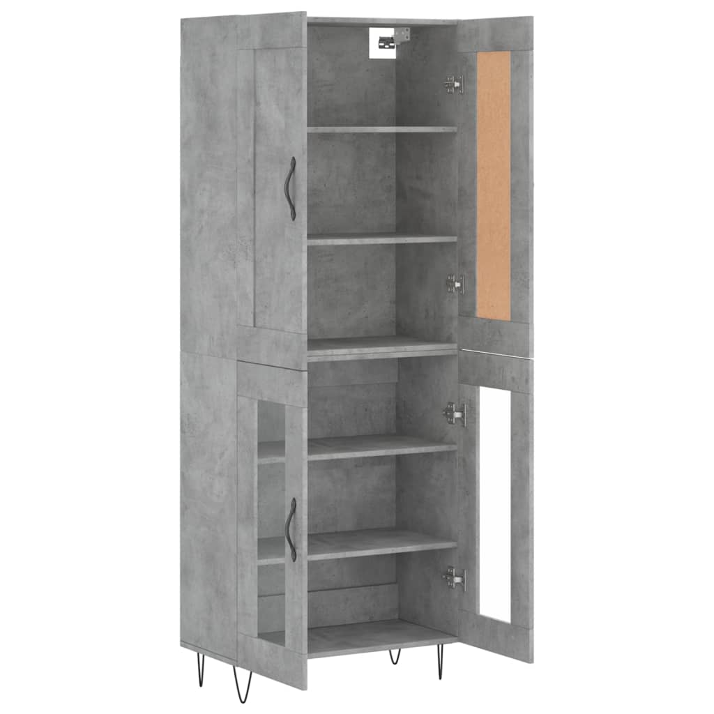 vidaXL Highboard Concrete Grey 69,5x34x180 cm Engineered Wood
