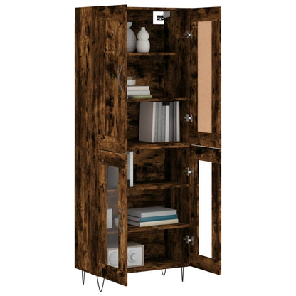 vidaXL Highboard Smoked Oak 69,5x34x180 cm Engineered Wood