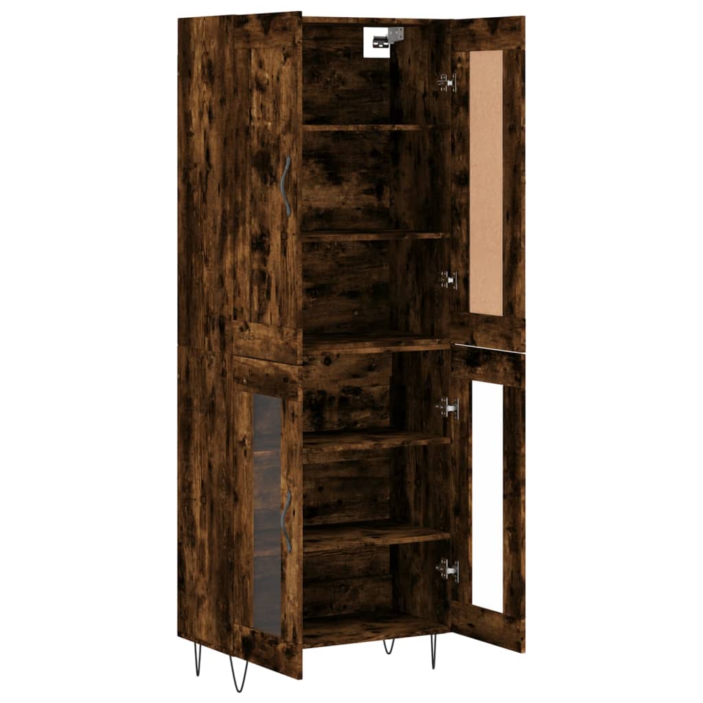vidaXL Highboard Smoked Oak 69,5x34x180 cm Engineered Wood