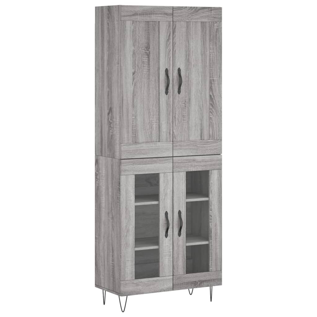 vidaXL Highboard Grey Sonoma 69.5x34x180 cm Engineered Wood