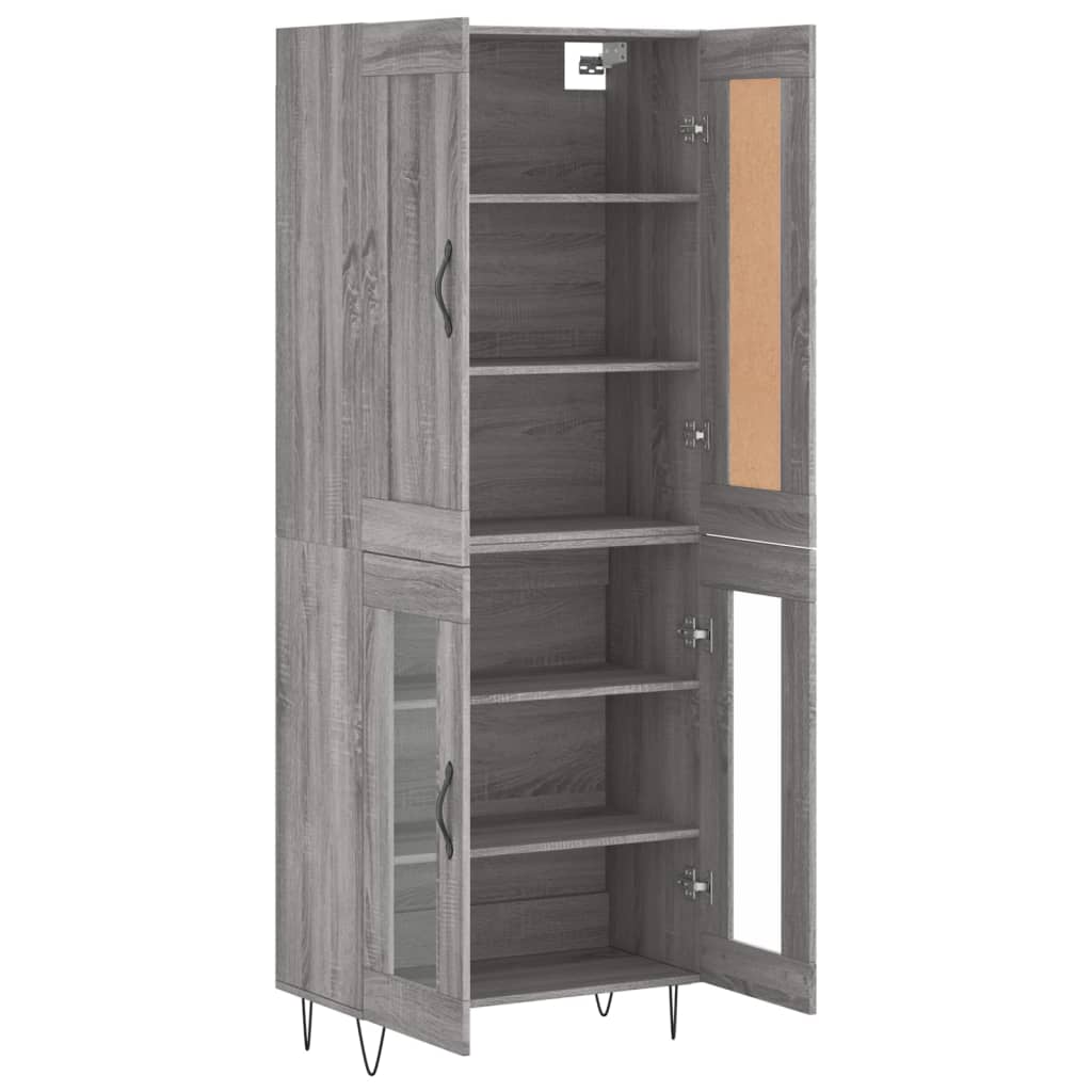 vidaXL Highboard Grey Sonoma 69,5x34x180 cm Engineered Wood
