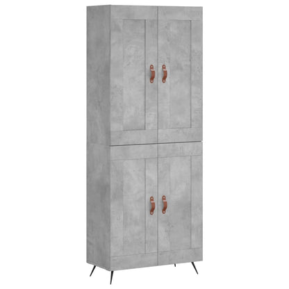 vidaXL Highboard Concrete Grey 69.5x34x180 cm Engineered Wood