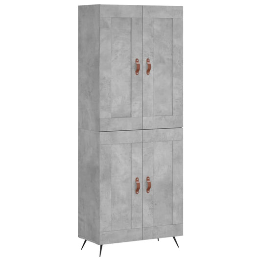 vidaXL Highboard Concrete Grey 69.5x34x180 cm Engineered Wood