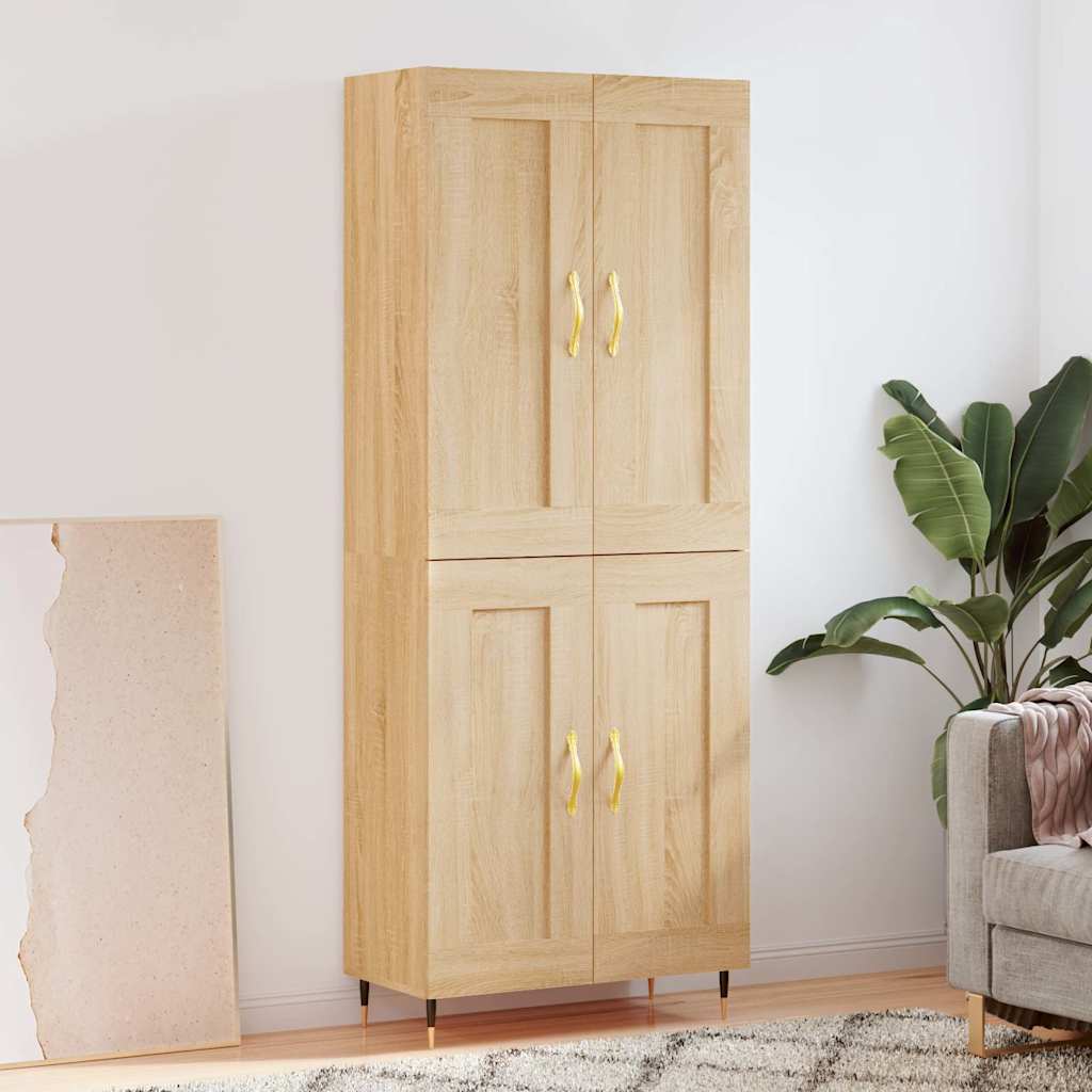 vidaXL Highboard Sonoma Oak 69.5x34x180 cm Engineered Wood