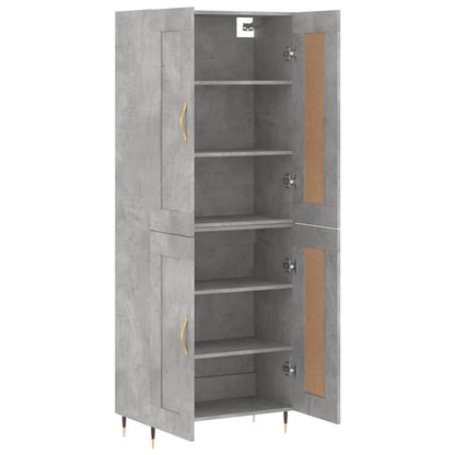 vidaXL Highboard Concrete Grey 69.5x34x180 cm Engineered Wood