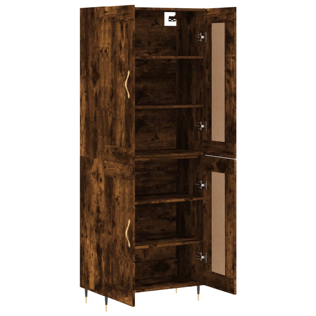 vidaXL Highboard Smoked Oak 69.5x34x180 cm Engineered Wood