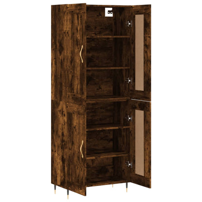 vidaXL Highboard Smoked Oak 69.5x34x180 cm Engineered Wood