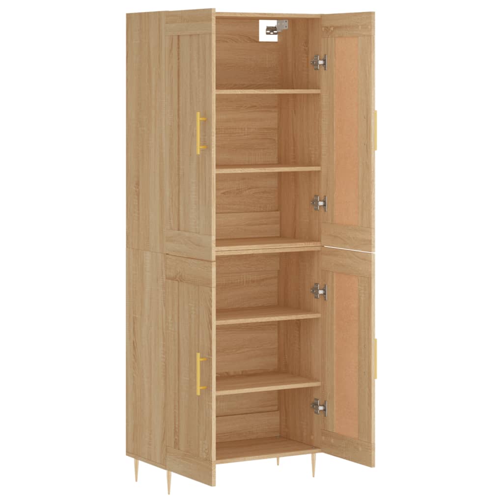 vidaXL Highboard Sonoma Oak 69.5x34x180 cm Engineered Wood