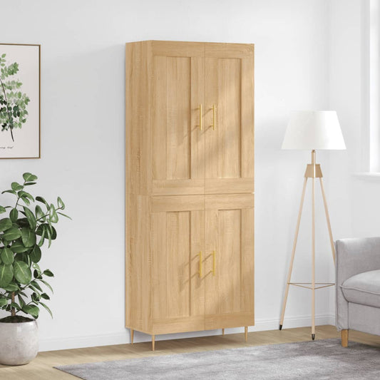 vidaXL Highboard Sonoma Oak 69.5x34x180 cm Engineered Wood
