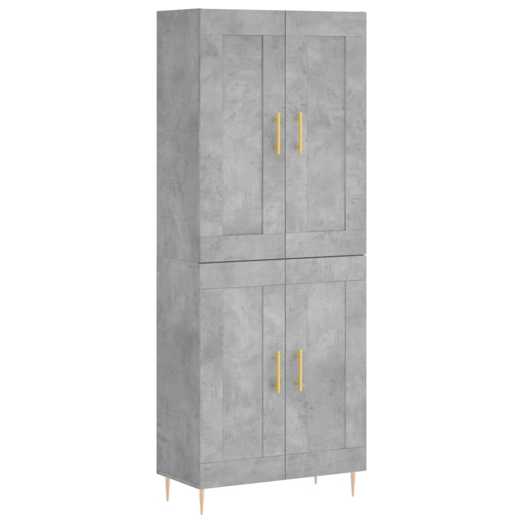 vidaXL Highboard Concrete Grey 69,5x34x180 cm Engineered Wood