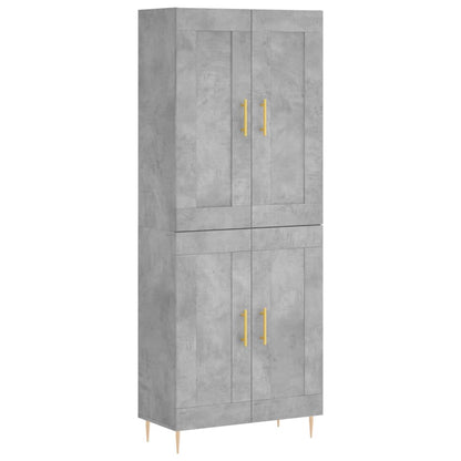 vidaXL Highboard Concrete Grey 69,5x34x180 cm Engineered Wood