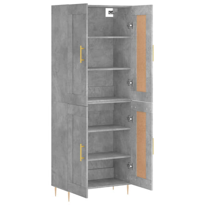 vidaXL Highboard Concrete Grey 69,5x34x180 cm Engineered Wood