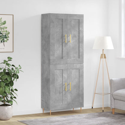 vidaXL Highboard Concrete Grey 69,5x34x180 cm Engineered Wood