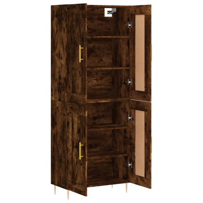 vidaXL Highboard Smoked Oak 69,5x34x180 cm Engineered Wood