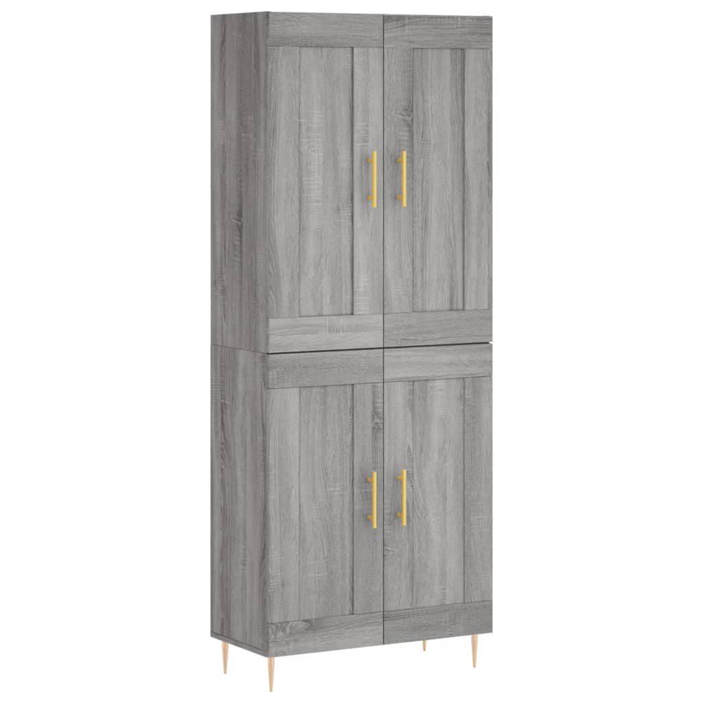 vidaXL Highboard Grey Sonoma 69,5x34x180 cm Engineered Wood