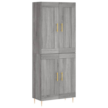 vidaXL Highboard Grey Sonoma 69,5x34x180 cm Engineered Wood
