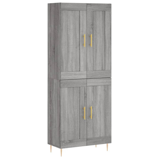 vidaXL Highboard Grey Sonoma 69,5x34x180 cm Engineered Wood