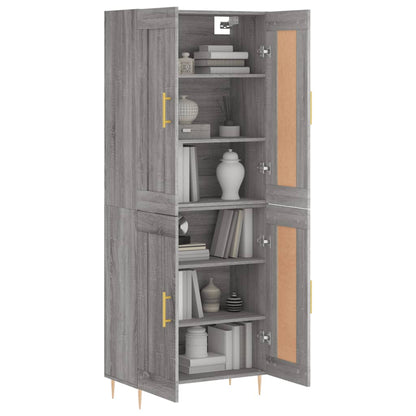 vidaXL Highboard Grey Sonoma 69,5x34x180 cm Engineered Wood