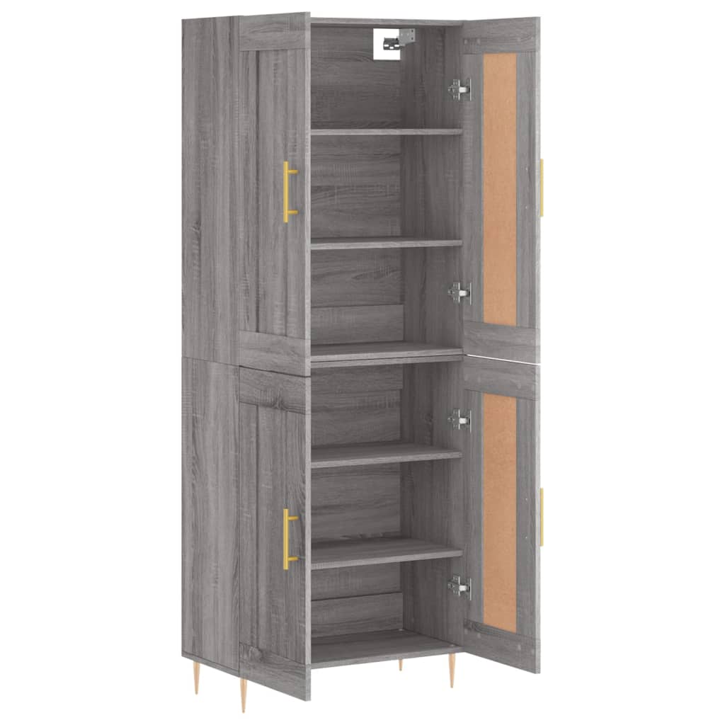 vidaXL Highboard Grey Sonoma 69,5x34x180 cm Engineered Wood