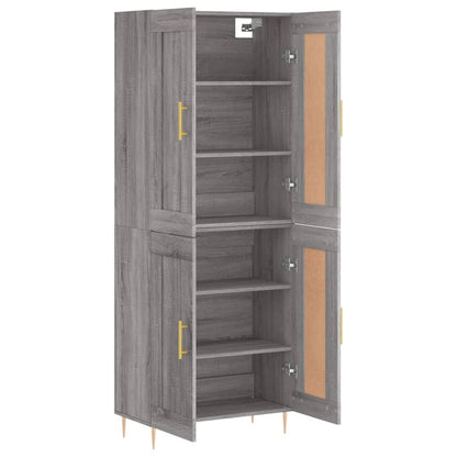vidaXL Highboard Grey Sonoma 69,5x34x180 cm Engineered Wood