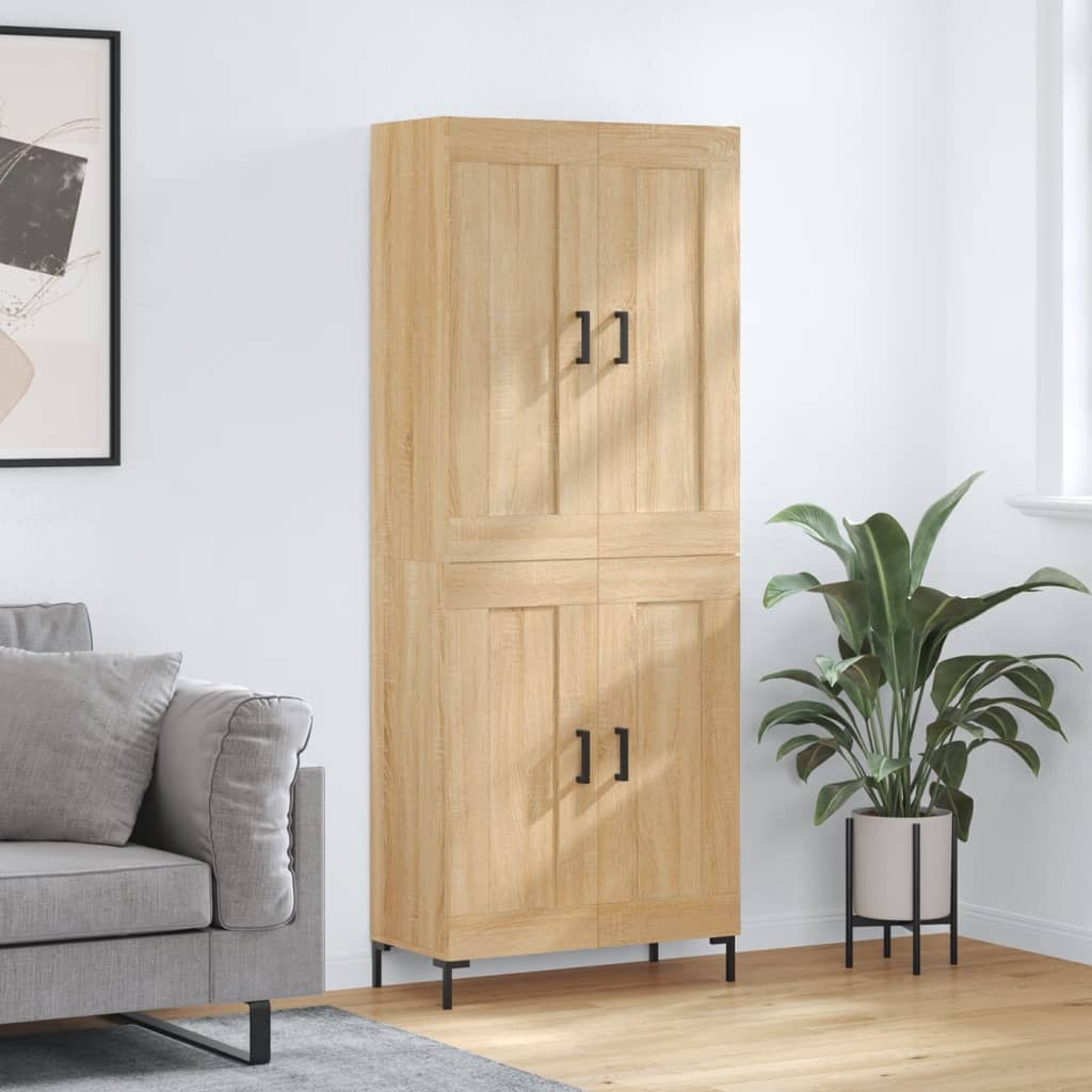vidaXL Highboard Sonoma Oak 69,5x34x180 cm Engineered Wood