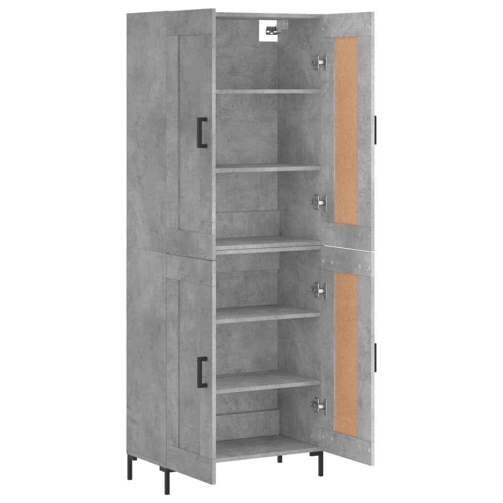 vidaXL Highboard Concrete Grey 69,5x34x180 cm Engineered Wood