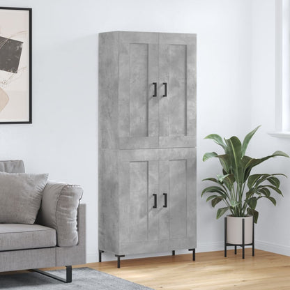 vidaXL Highboard Concrete Grey 69,5x34x180 cm Engineered Wood