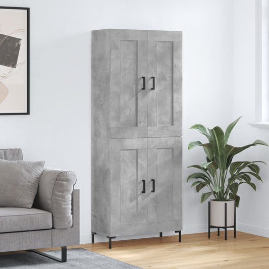 vidaXL Highboard Concrete Grey 69,5x34x180 cm Engineered Wood