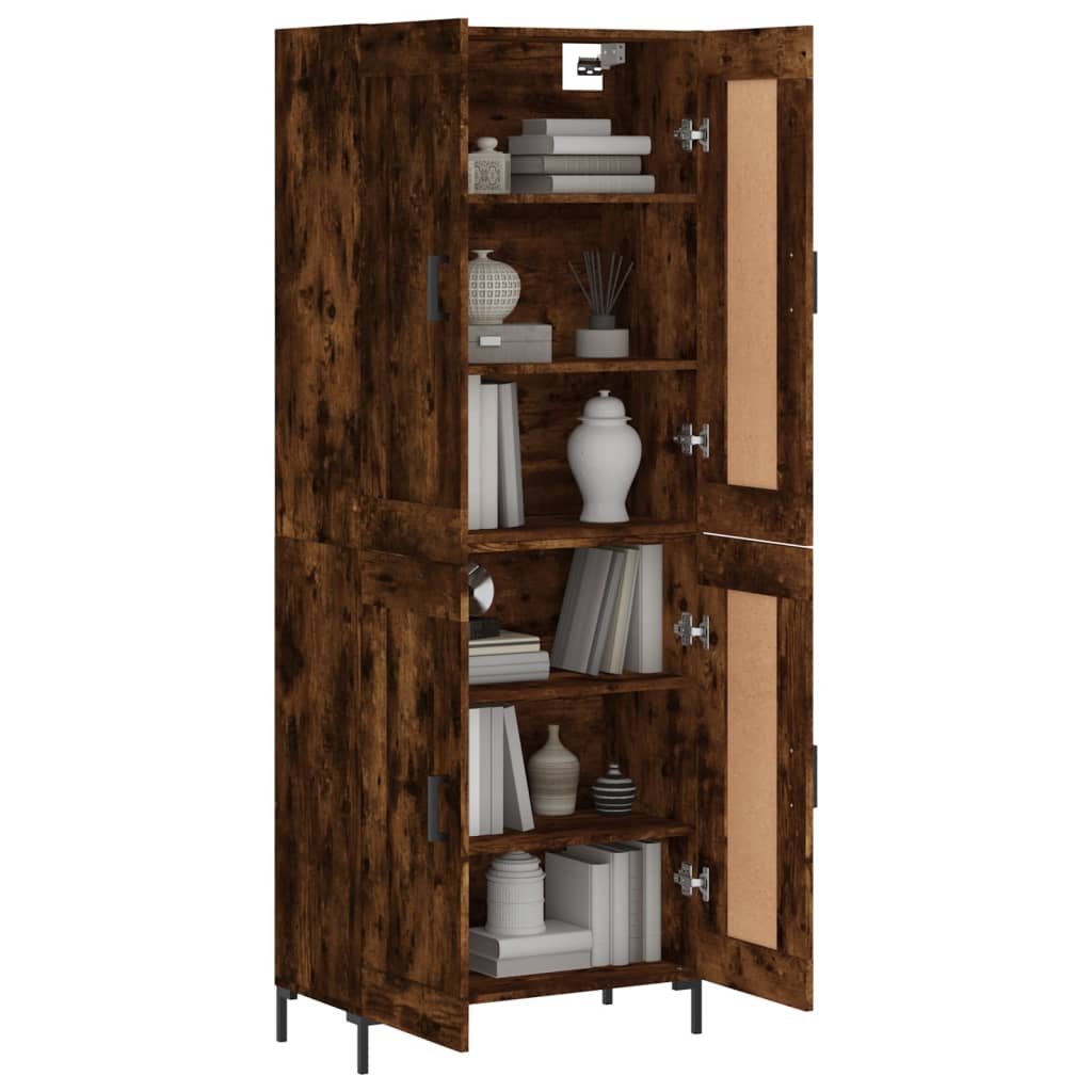 vidaXL Highboard Smoked Oak 69,5x34x180 cm Engineered Wood
