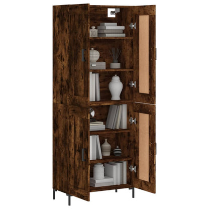 vidaXL Highboard Smoked Oak 69,5x34x180 cm Engineered Wood