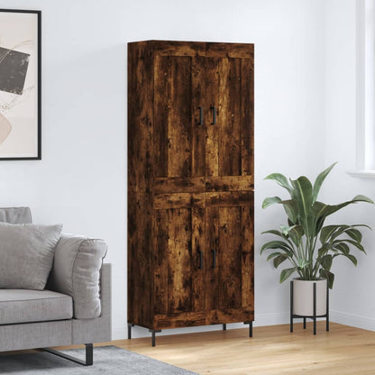 vidaXL Highboard Smoked Oak 69,5x34x180 cm Engineered Wood