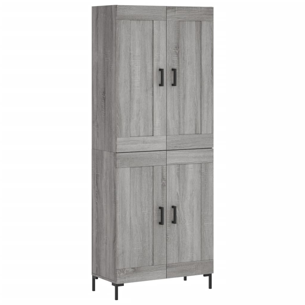 vidaXL Highboard Grey Sonoma 69,5x34x180 cm Engineered Wood