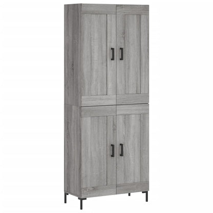 vidaXL Highboard Grey Sonoma 69,5x34x180 cm Engineered Wood