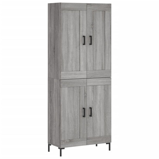 vidaXL Highboard Grey Sonoma 69,5x34x180 cm Engineered Wood