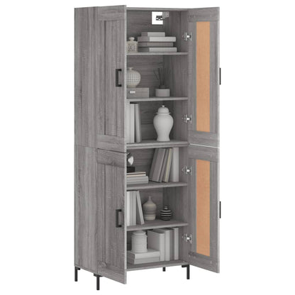 vidaXL Highboard Grey Sonoma 69,5x34x180 cm Engineered Wood