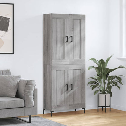 vidaXL Highboard Grey Sonoma 69,5x34x180 cm Engineered Wood