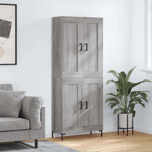 vidaXL Highboard Grey Sonoma 69,5x34x180 cm Engineered Wood