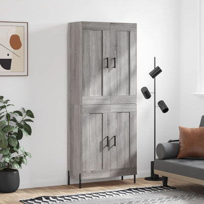 vidaXL Highboard Grey Sonoma 69.5x34x180 cm Engineered Wood