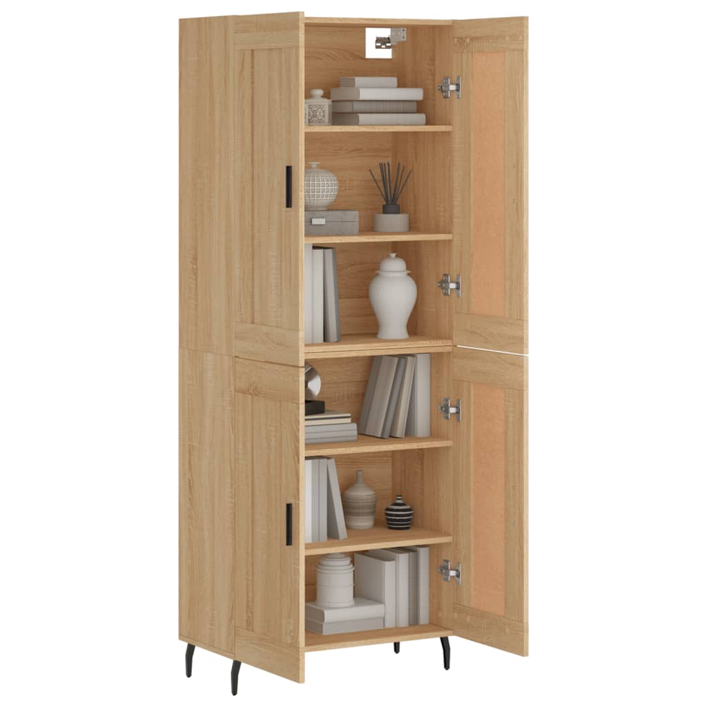 vidaXL Highboard Sonoma Oak 69,5x34x180 cm Engineered Wood