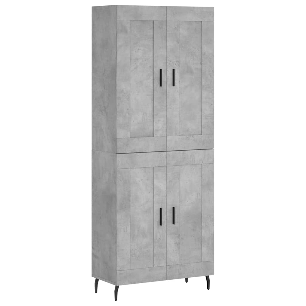 vidaXL Highboard Concrete Grey 69,5x34x180 cm Engineered Wood