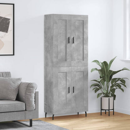 vidaXL Highboard Concrete Grey 69,5x34x180 cm Engineered Wood